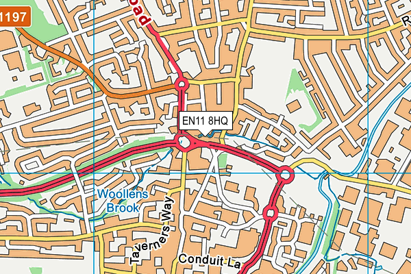 EN11 8HQ map - OS VectorMap District (Ordnance Survey) EN11 8HQ map - OS VectorMap District (Ordnance Survey)