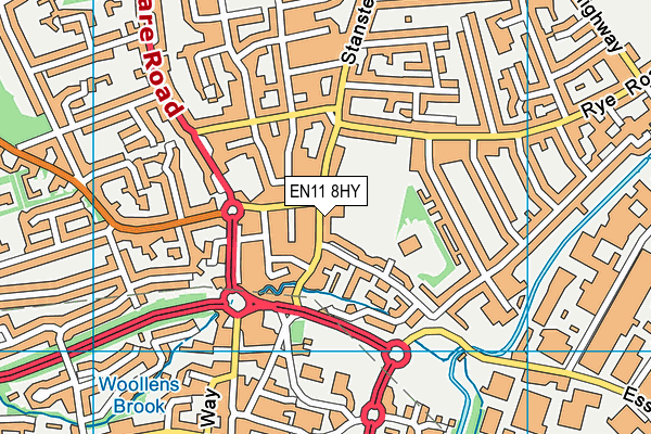 EN11 8HY map - OS VectorMap District (Ordnance Survey) EN11 8HY map - OS VectorMap District (Ordnance Survey)