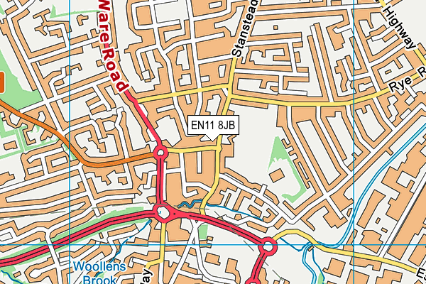 EN11 8JB map - OS VectorMap District (Ordnance Survey) EN11 8JB map - OS VectorMap District (Ordnance Survey)