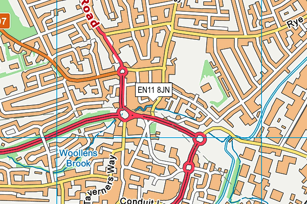 EN11 8JN map - OS VectorMap District (Ordnance Survey) EN11 8JN map - OS VectorMap District (Ordnance Survey)