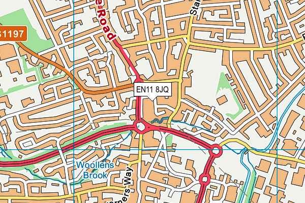EN11 8JQ map - OS VectorMap District (Ordnance Survey) EN11 8JQ map - OS VectorMap District (Ordnance Survey)