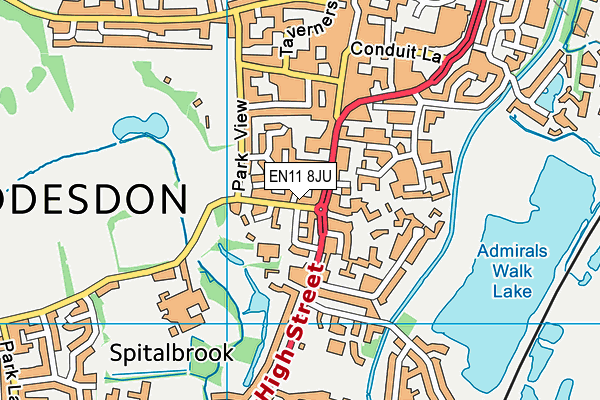 EN11 8JU map - OS VectorMap District (Ordnance Survey) EN11 8JU map - OS VectorMap District (Ordnance Survey)