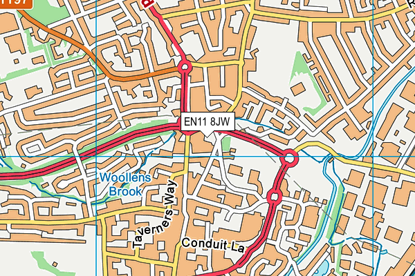 EN11 8JW map - OS VectorMap District (Ordnance Survey) EN11 8JW map - OS VectorMap District (Ordnance Survey)