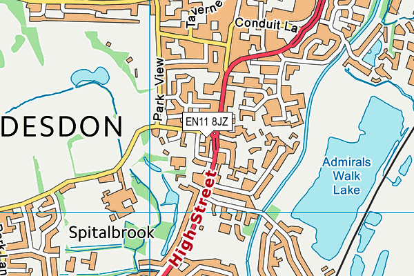 EN11 8JZ map - OS VectorMap District (Ordnance Survey) EN11 8JZ map - OS VectorMap District (Ordnance Survey)