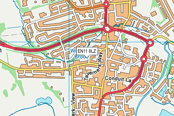EN11 8LZ map - OS VectorMap District (Ordnance Survey) EN11 8LZ map - OS VectorMap District (Ordnance Survey)