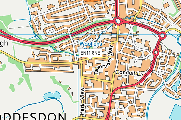 EN11 8NE map - OS VectorMap District (Ordnance Survey) EN11 8NE map - OS VectorMap District (Ordnance Survey)