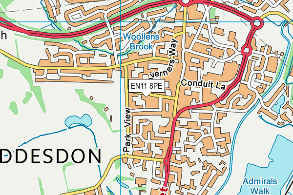 EN11 8PE map - OS VectorMap District (Ordnance Survey) EN11 8PE map - OS VectorMap District (Ordnance Survey)