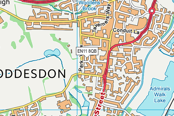 EN11 8QB map - OS VectorMap District (Ordnance Survey)