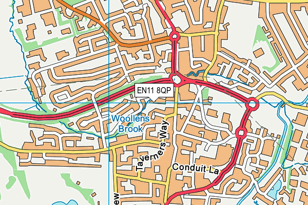 EN11 8QP map - OS VectorMap District (Ordnance Survey) EN11 8QP map - OS VectorMap District (Ordnance Survey)