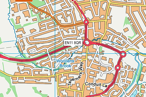 EN11 8QR map - OS VectorMap District (Ordnance Survey) EN11 8QR map - OS VectorMap District (Ordnance Survey)