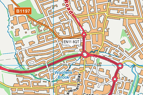EN11 8QT map - OS VectorMap District (Ordnance Survey) EN11 8QT map - OS VectorMap District (Ordnance Survey)
