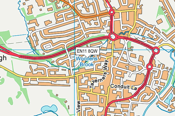 EN11 8QW map - OS VectorMap District (Ordnance Survey) EN11 8QW map - OS VectorMap District (Ordnance Survey)