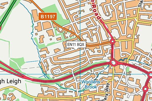 EN11 8QX map - OS VectorMap District (Ordnance Survey) EN11 8QX map - OS VectorMap District (Ordnance Survey)