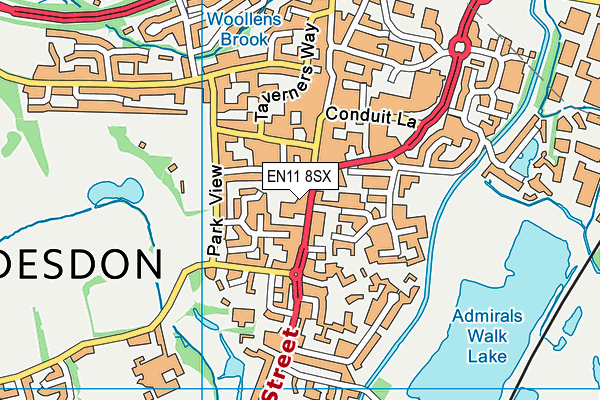 EN11 8SX map - OS VectorMap District (Ordnance Survey)