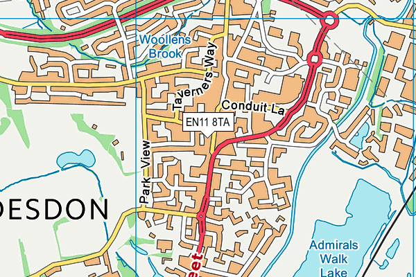 EN11 8TA map - OS VectorMap District (Ordnance Survey) EN11 8TA map - OS VectorMap District (Ordnance Survey)