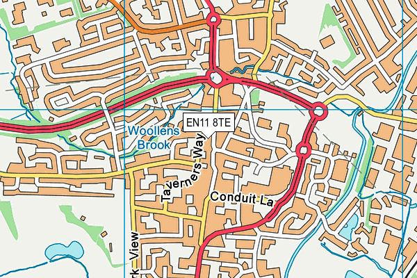 EN11 8TE map - OS VectorMap District (Ordnance Survey) EN11 8TE map - OS VectorMap District (Ordnance Survey)