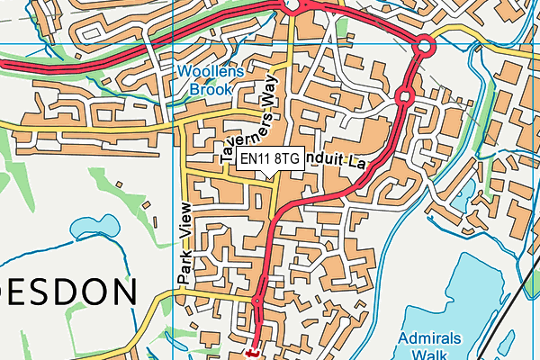 EN11 8TG map - OS VectorMap District (Ordnance Survey) EN11 8TG map - OS VectorMap District (Ordnance Survey)