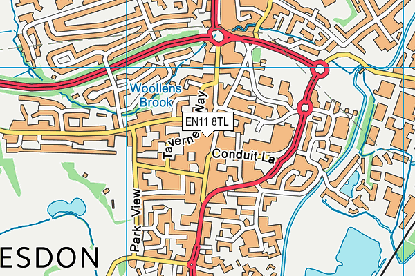EN11 8TL map - OS VectorMap District (Ordnance Survey) EN11 8TL map - OS VectorMap District (Ordnance Survey)