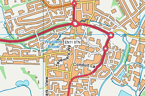 EN11 8TN map - OS VectorMap District (Ordnance Survey) EN11 8TN map - OS VectorMap District (Ordnance Survey)
