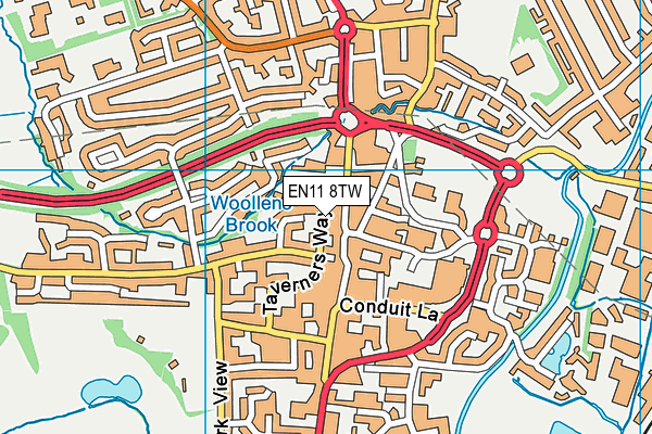 EN11 8TW map - OS VectorMap District (Ordnance Survey) EN11 8TW map - OS VectorMap District (Ordnance Survey)
