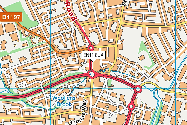 EN11 8UA map - OS VectorMap District (Ordnance Survey) EN11 8UA map - OS VectorMap District (Ordnance Survey)