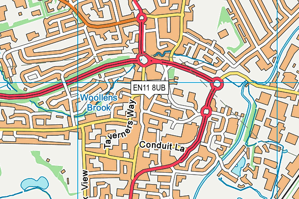 EN11 8UB map - OS VectorMap District (Ordnance Survey) EN11 8UB map - OS VectorMap District (Ordnance Survey)