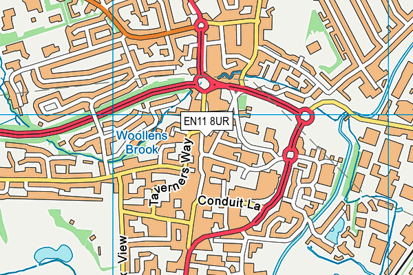EN11 8UR map - OS VectorMap District (Ordnance Survey) EN11 8UR map - OS VectorMap District (Ordnance Survey)