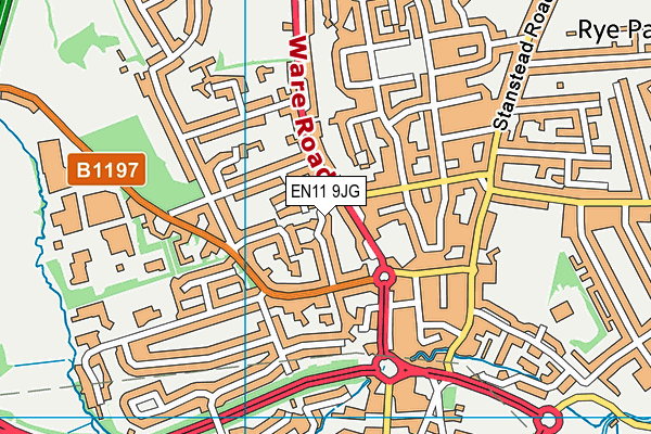 EN11 9JG map - OS VectorMap District (Ordnance Survey) EN11 9JG map - OS VectorMap District (Ordnance Survey)