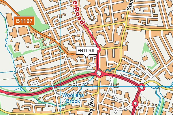 EN11 9JL map - OS VectorMap District (Ordnance Survey)