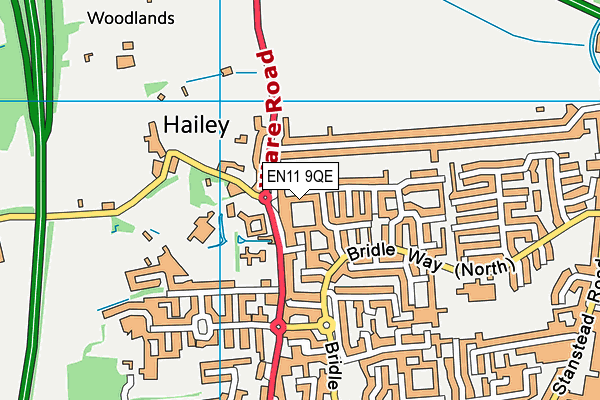 EN11 9QE map - OS VectorMap District (Ordnance Survey) EN11 9QE map - OS VectorMap District (Ordnance Survey)