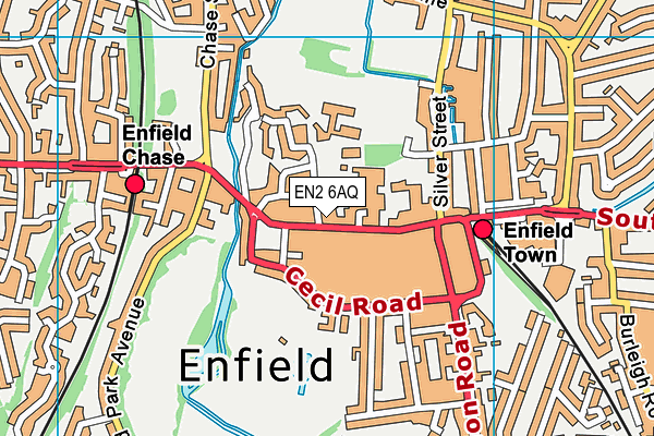 EN2 6AQ map - OS VectorMap District (Ordnance Survey) EN2 6AQ map - OS VectorMap District (Ordnance Survey)