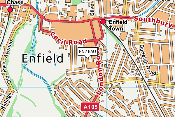 EN2 6AU map - OS VectorMap District (Ordnance Survey)