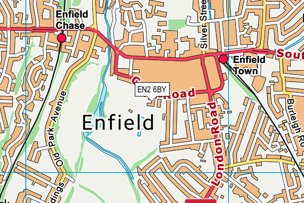 EN2 6BY map - OS VectorMap District (Ordnance Survey)