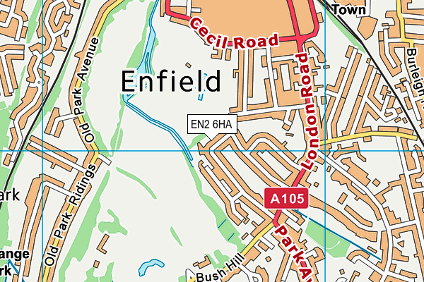 EN2 6HA map - OS VectorMap District (Ordnance Survey)