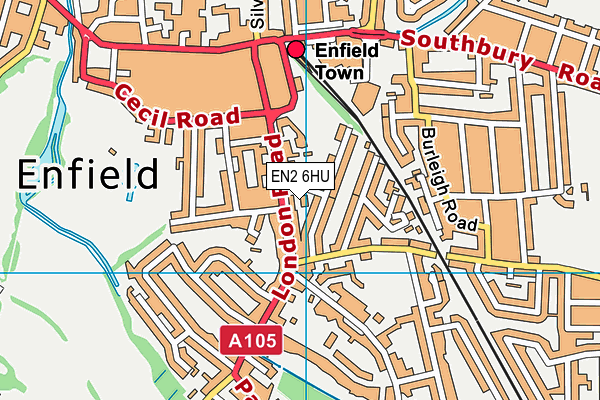 EN2 6HU map - OS VectorMap District (Ordnance Survey) EN2 6HU map - OS VectorMap District (Ordnance Survey)
