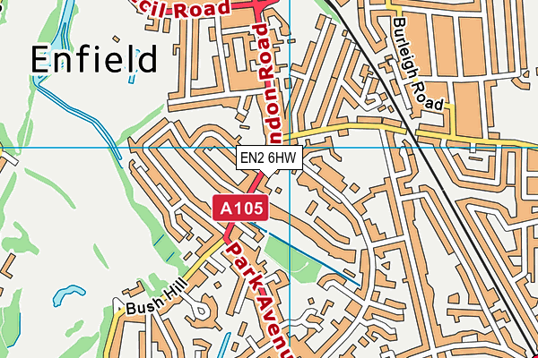 EN2 6HW map - OS VectorMap District (Ordnance Survey) EN2 6HW map - OS VectorMap District (Ordnance Survey)