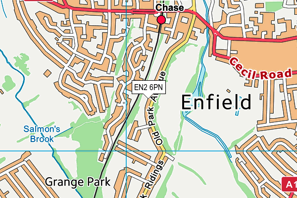 EN2 6PN map - OS VectorMap District (Ordnance Survey)