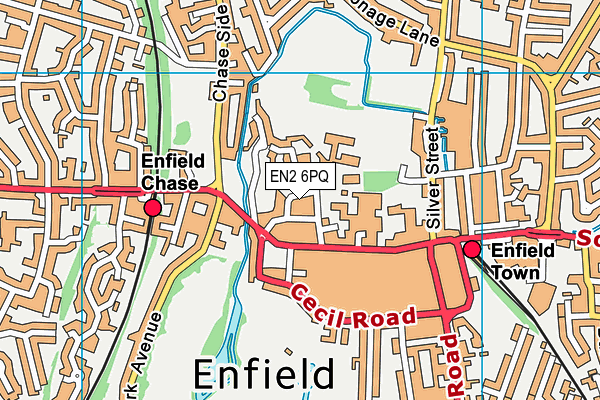 EN2 6PQ map - OS VectorMap District (Ordnance Survey) EN2 6PQ map - OS VectorMap District (Ordnance Survey)