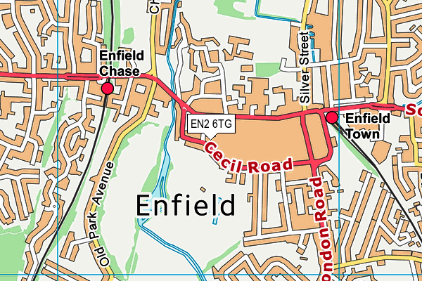 EN2 6TG map - OS VectorMap District (Ordnance Survey) EN2 6TG map - OS VectorMap District (Ordnance Survey)