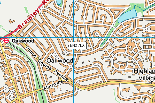 EN2 7LX map - OS VectorMap District (Ordnance Survey) EN2 7LX map - OS VectorMap District (Ordnance Survey)