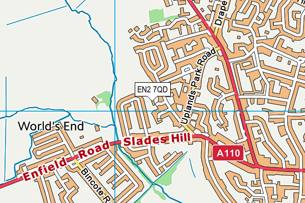 EN2 7QD map - OS VectorMap District (Ordnance Survey) EN2 7QD map - OS VectorMap District (Ordnance Survey)