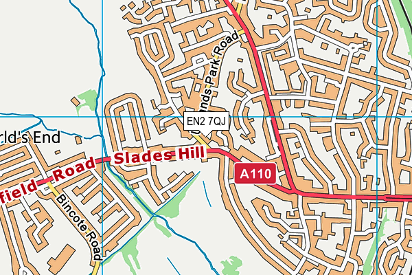 EN2 7QJ map - OS VectorMap District (Ordnance Survey) EN2 7QJ map - OS VectorMap District (Ordnance Survey)