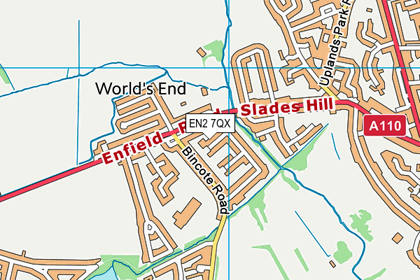 EN2 7QX map - OS VectorMap District (Ordnance Survey) EN2 7QX map - OS VectorMap District (Ordnance Survey)
