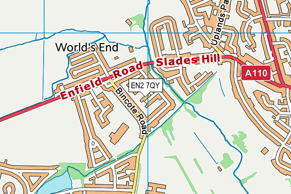 EN2 7QY map - OS VectorMap District (Ordnance Survey) EN2 7QY map - OS VectorMap District (Ordnance Survey)