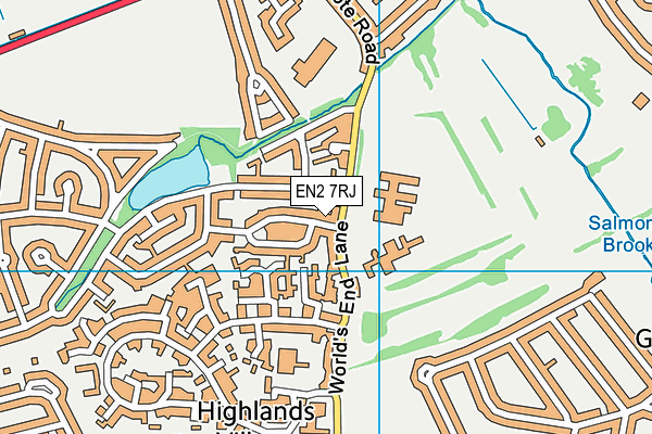 EN2 7RJ map - OS VectorMap District (Ordnance Survey) EN2 7RJ map - OS VectorMap District (Ordnance Survey)