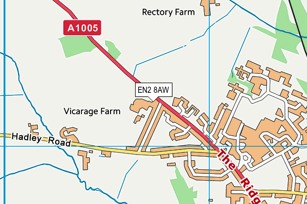EN2 8AW map - OS VectorMap District (Ordnance Survey) EN2 8AW map - OS VectorMap District (Ordnance Survey)