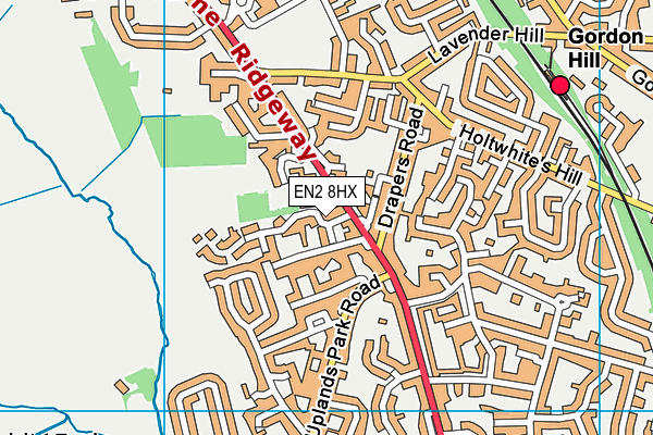 EN2 8HX map - OS VectorMap District (Ordnance Survey) EN2 8HX map - OS VectorMap District (Ordnance Survey)