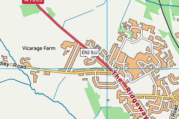 EN2 8JJ map - OS VectorMap District (Ordnance Survey) EN2 8JJ map - OS VectorMap District (Ordnance Survey)