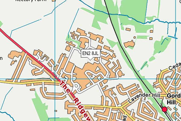 EN2 8JL map - OS VectorMap District (Ordnance Survey) EN2 8JL map - OS VectorMap District (Ordnance Survey)
