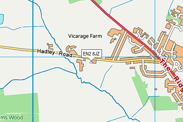 EN2 8JZ map - OS VectorMap District (Ordnance Survey)